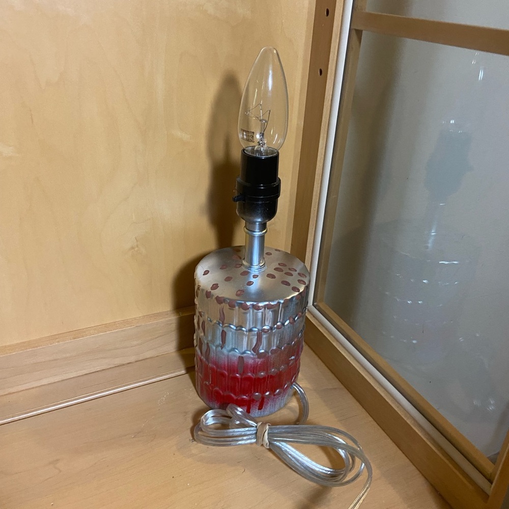 Red and Silver Table Lamp
